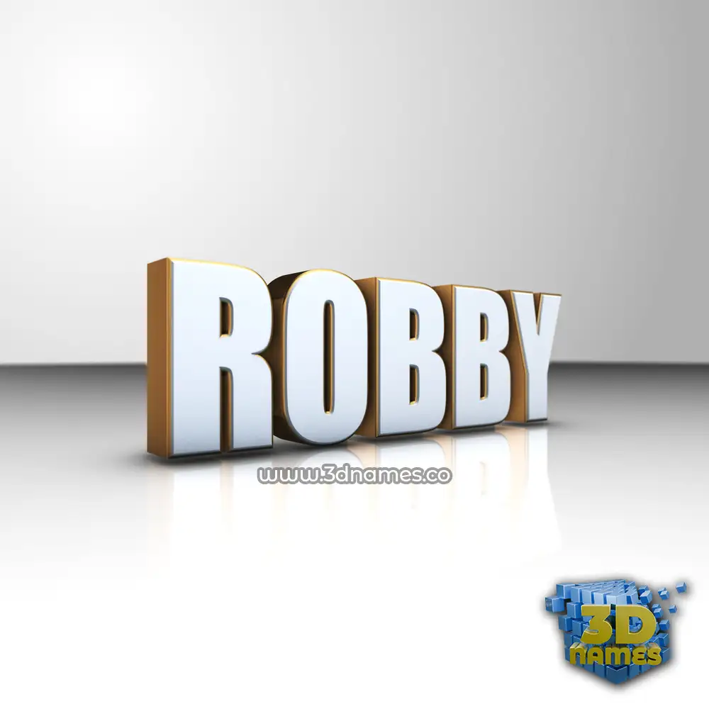 robby in White'n'Gold style - 3D name wallpaper