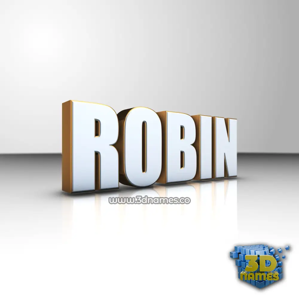 robin in White'n'Gold style - 3D name wallpaper