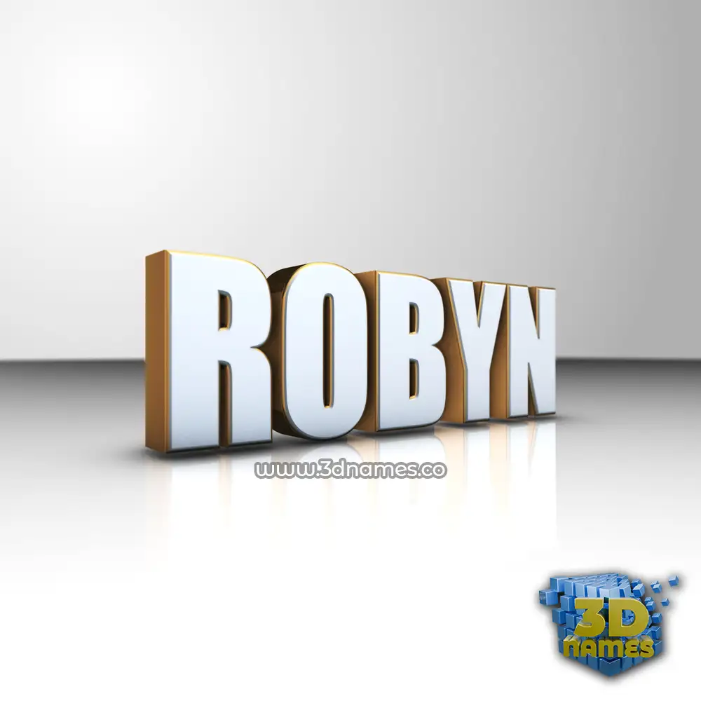 robyn in White'n'Gold style - 3D name wallpaper