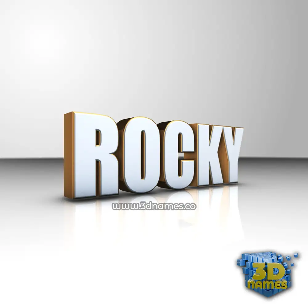 rocky in White'n'Gold style - 3D name wallpaper