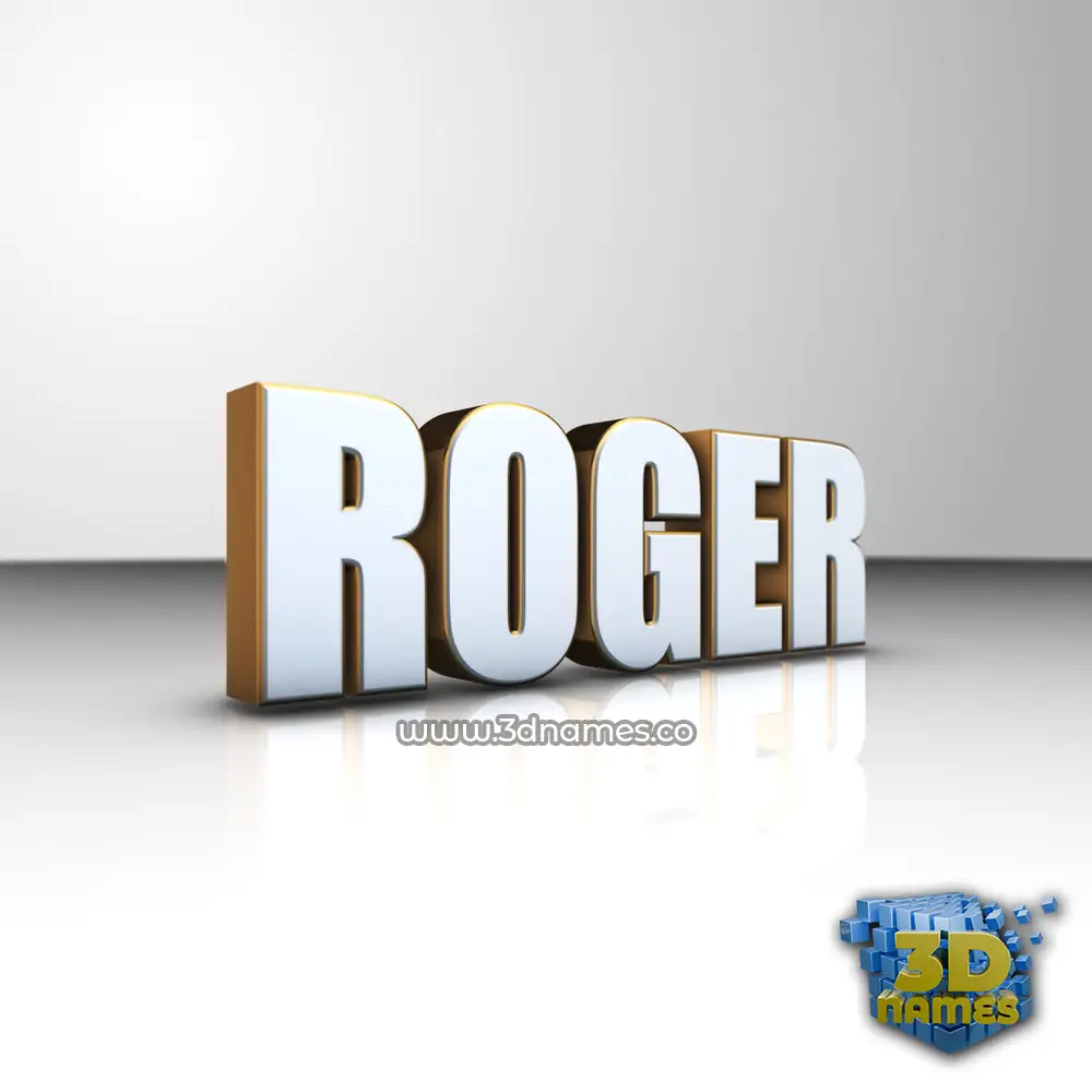 roger in White'n'Gold style - 3D name wallpaper