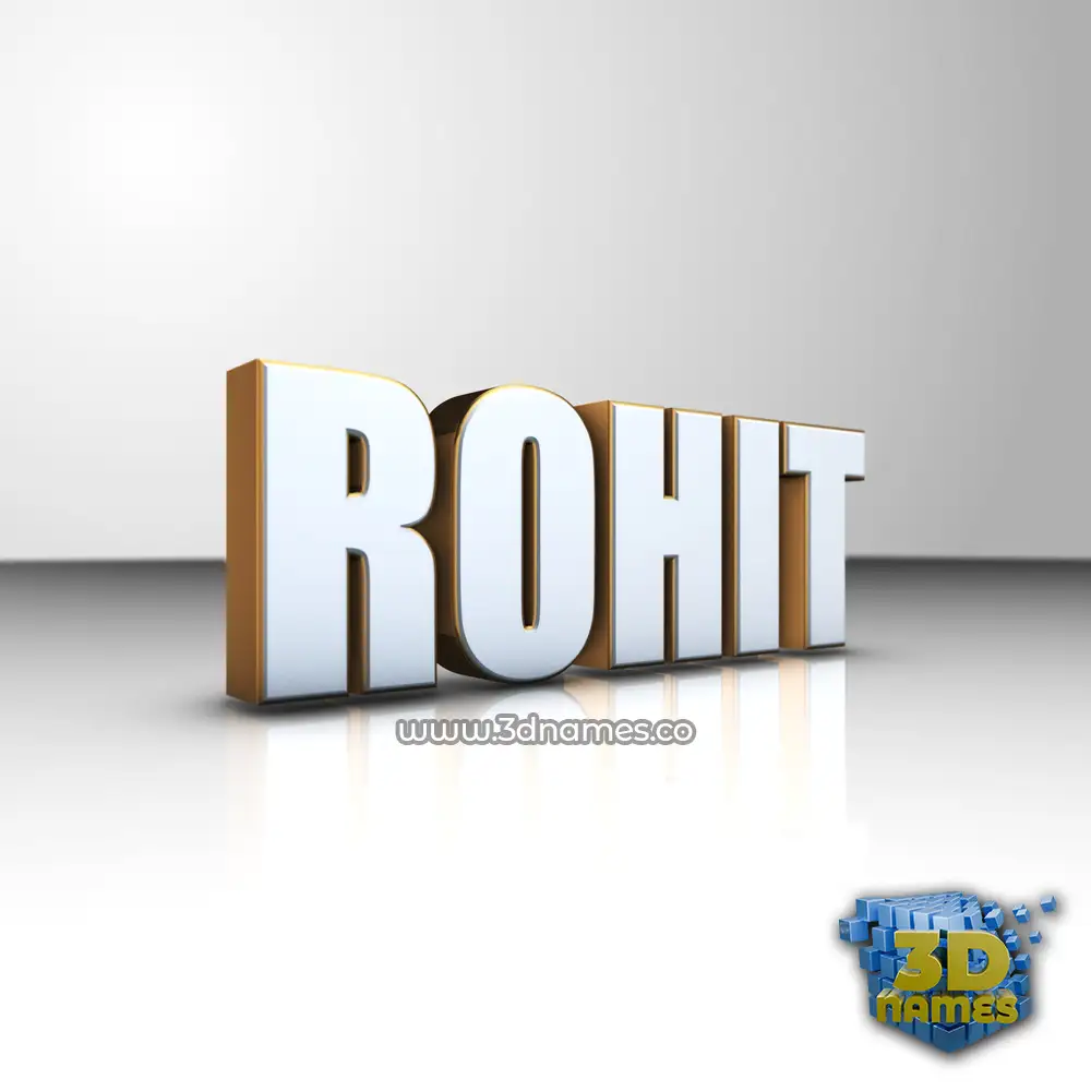 rohit in White'n'Gold style - 3D name wallpaper
