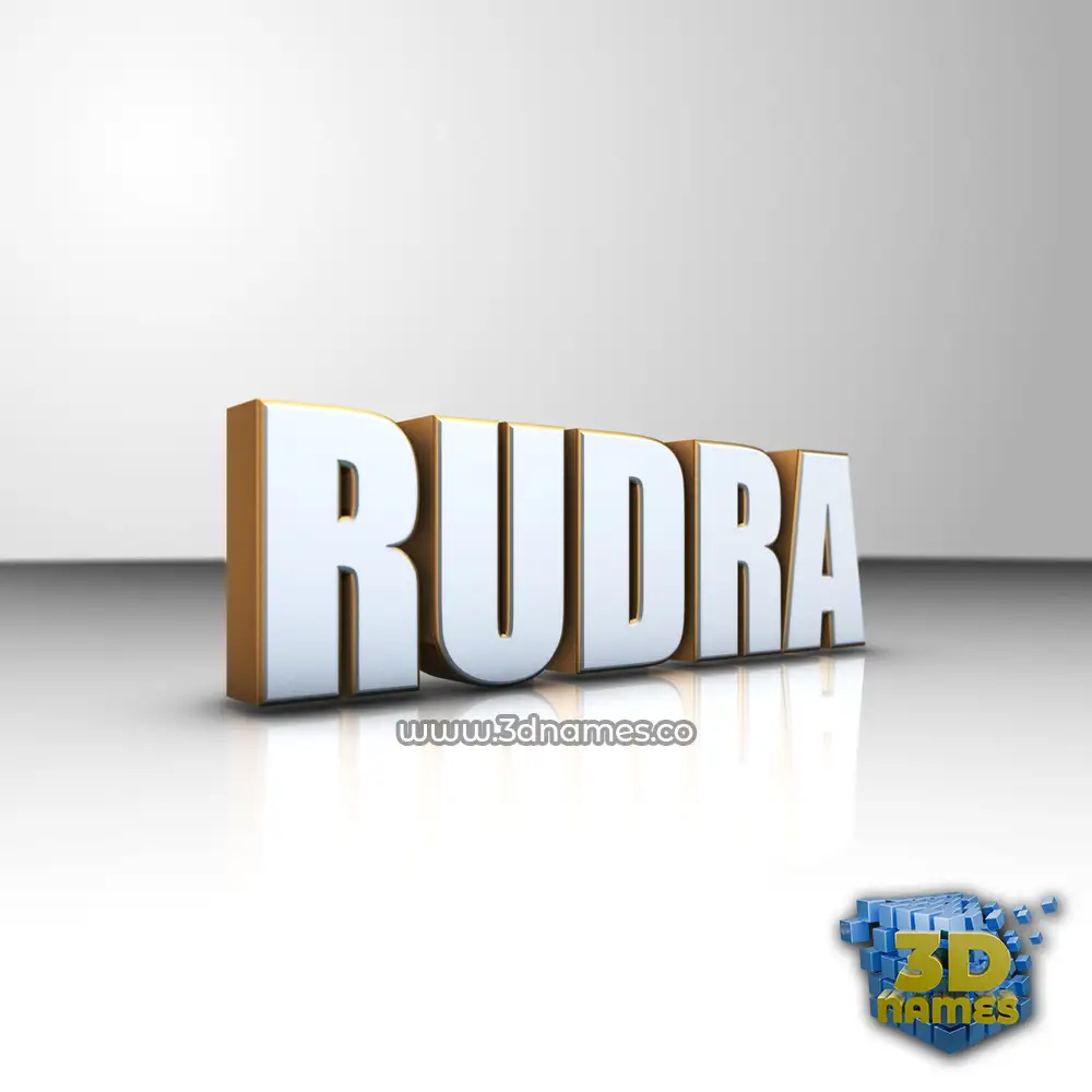 rudra in White'n'Gold style - 3D name wallpaper