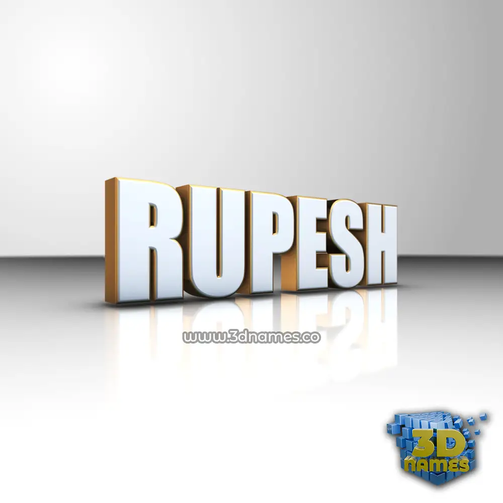 rupesh in White'n'Gold style - 3D name wallpaper