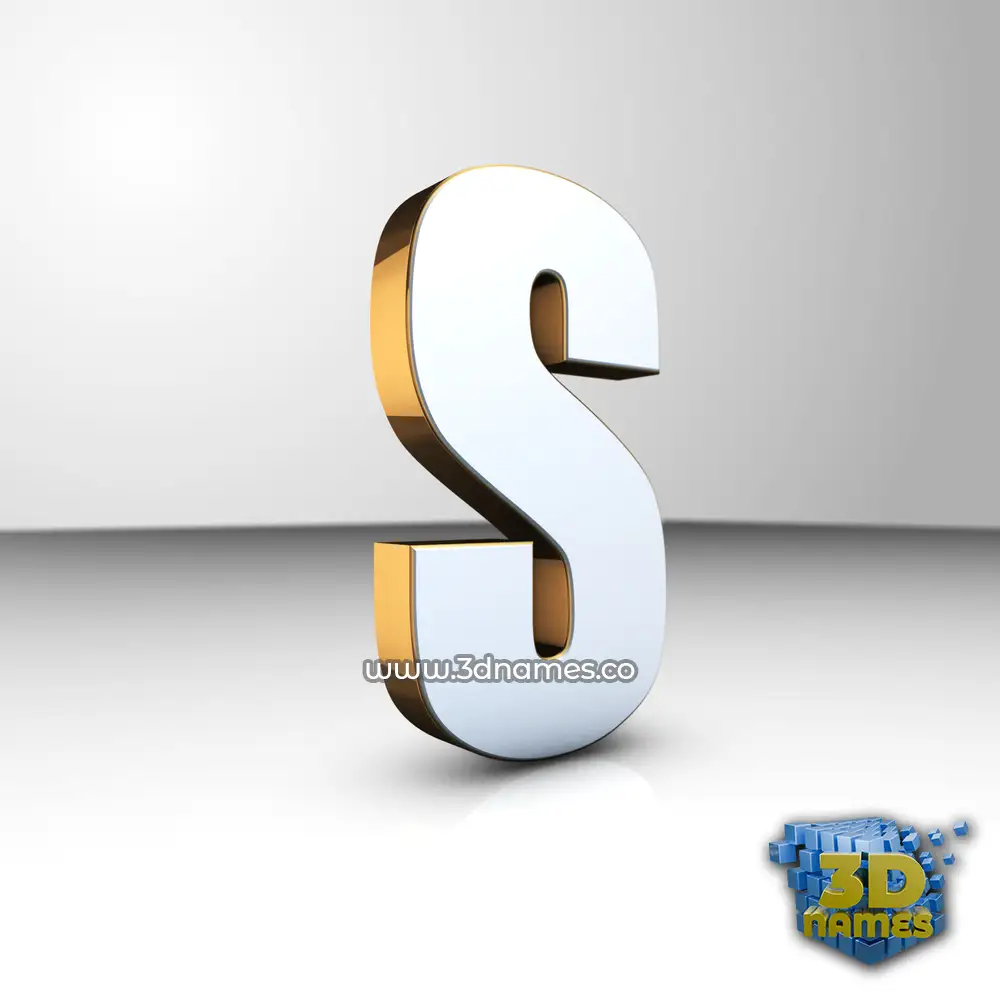 s in White'n'Gold style - 3D name wallpaper