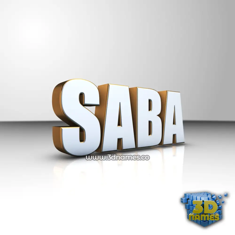 saba in White'n'Gold style - 3D name wallpaper