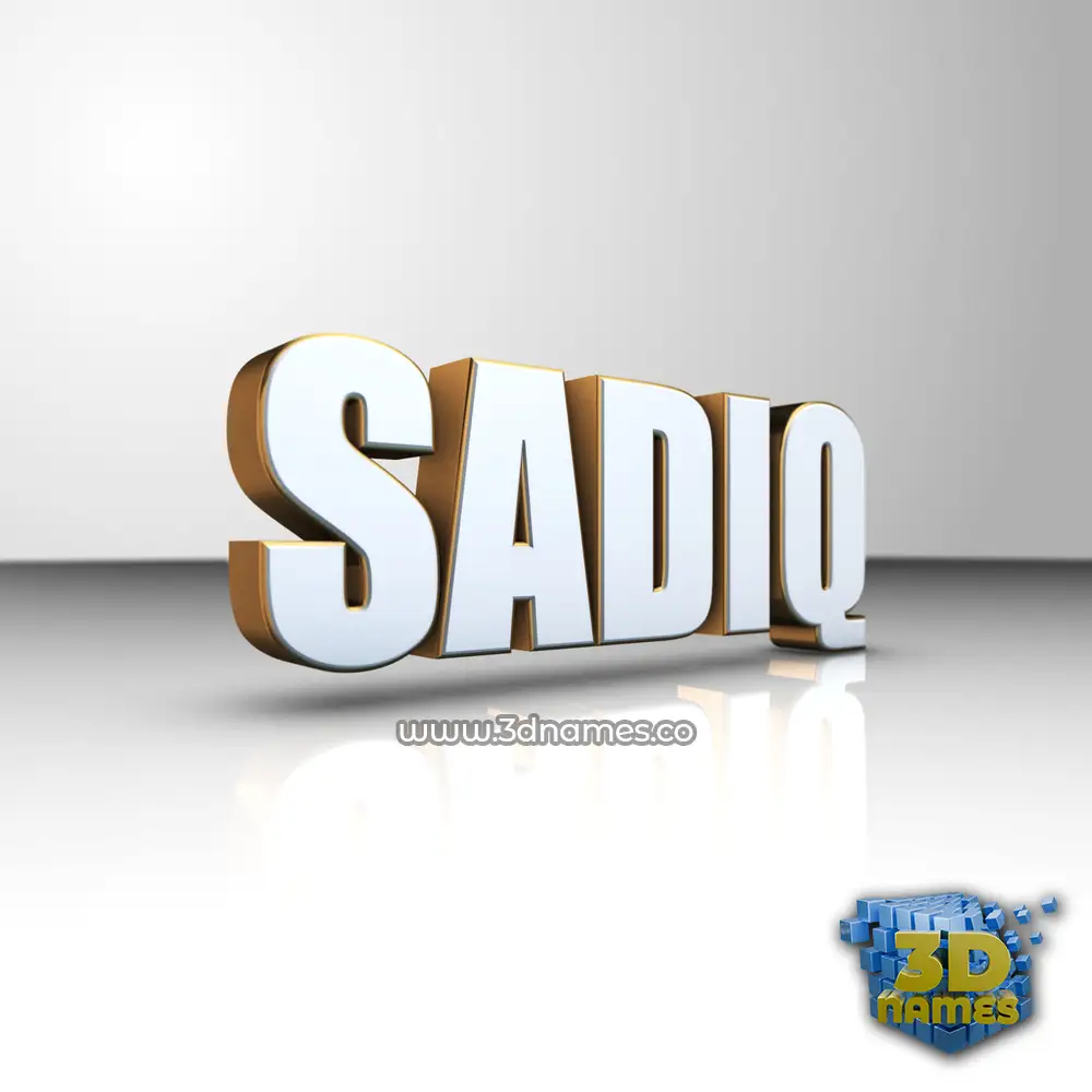sadiq in White'n'Gold style - 3D name wallpaper