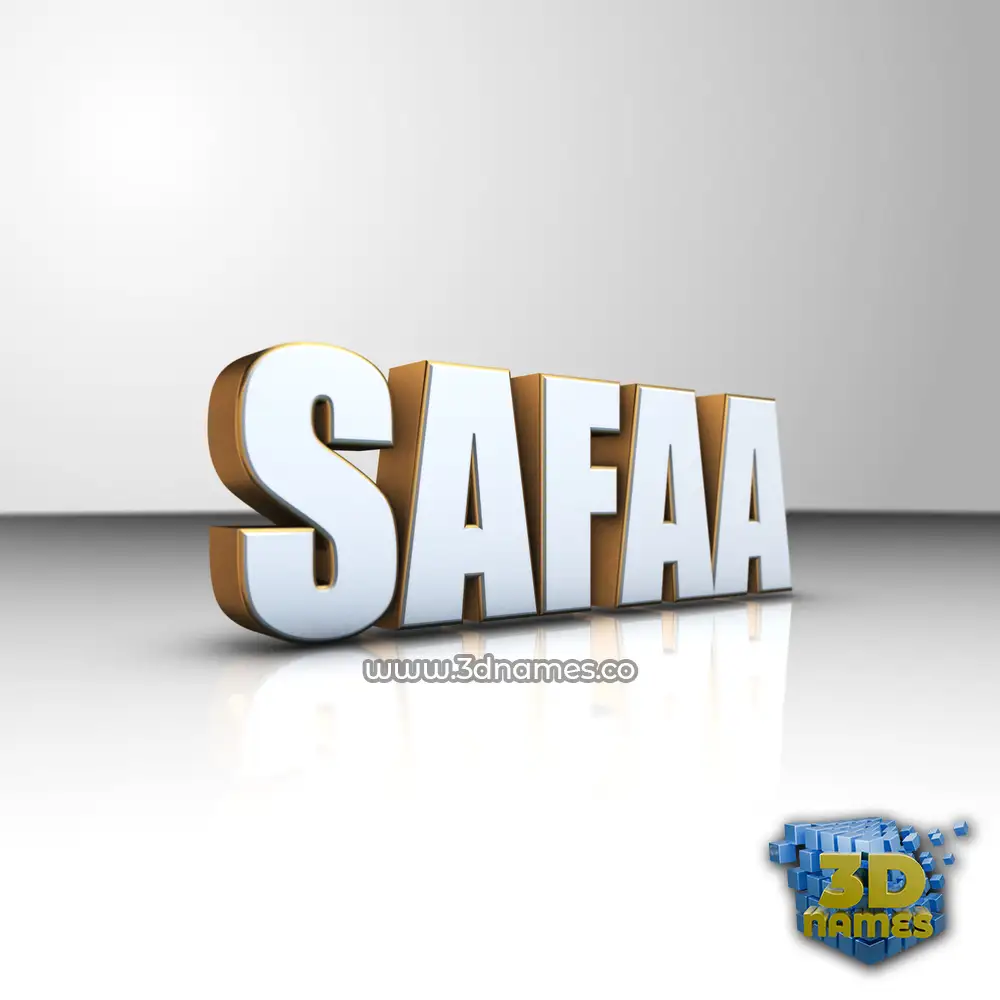 safaa in White'n'Gold style - 3D name wallpaper