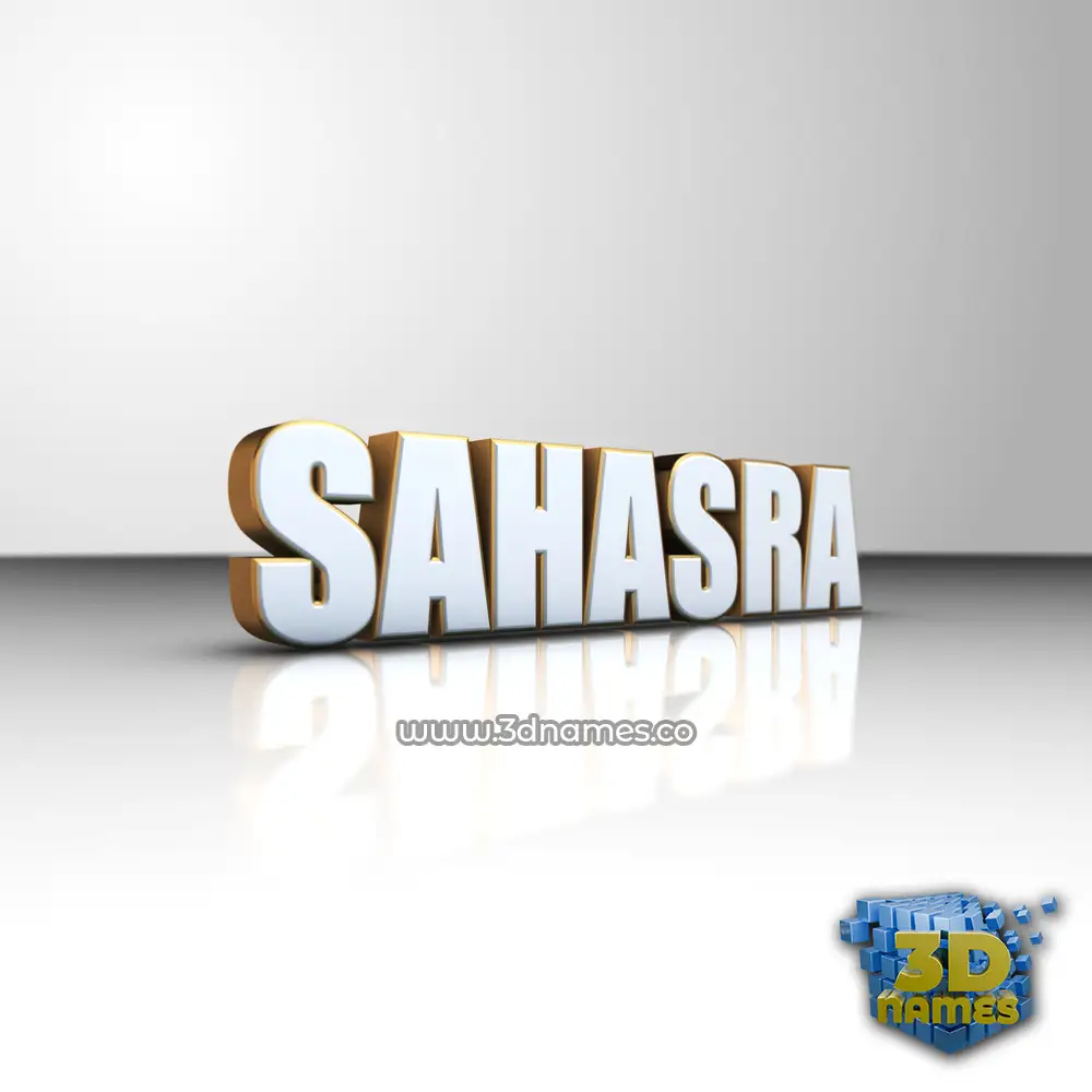 sahasra in White'n'Gold style - 3D name wallpaper