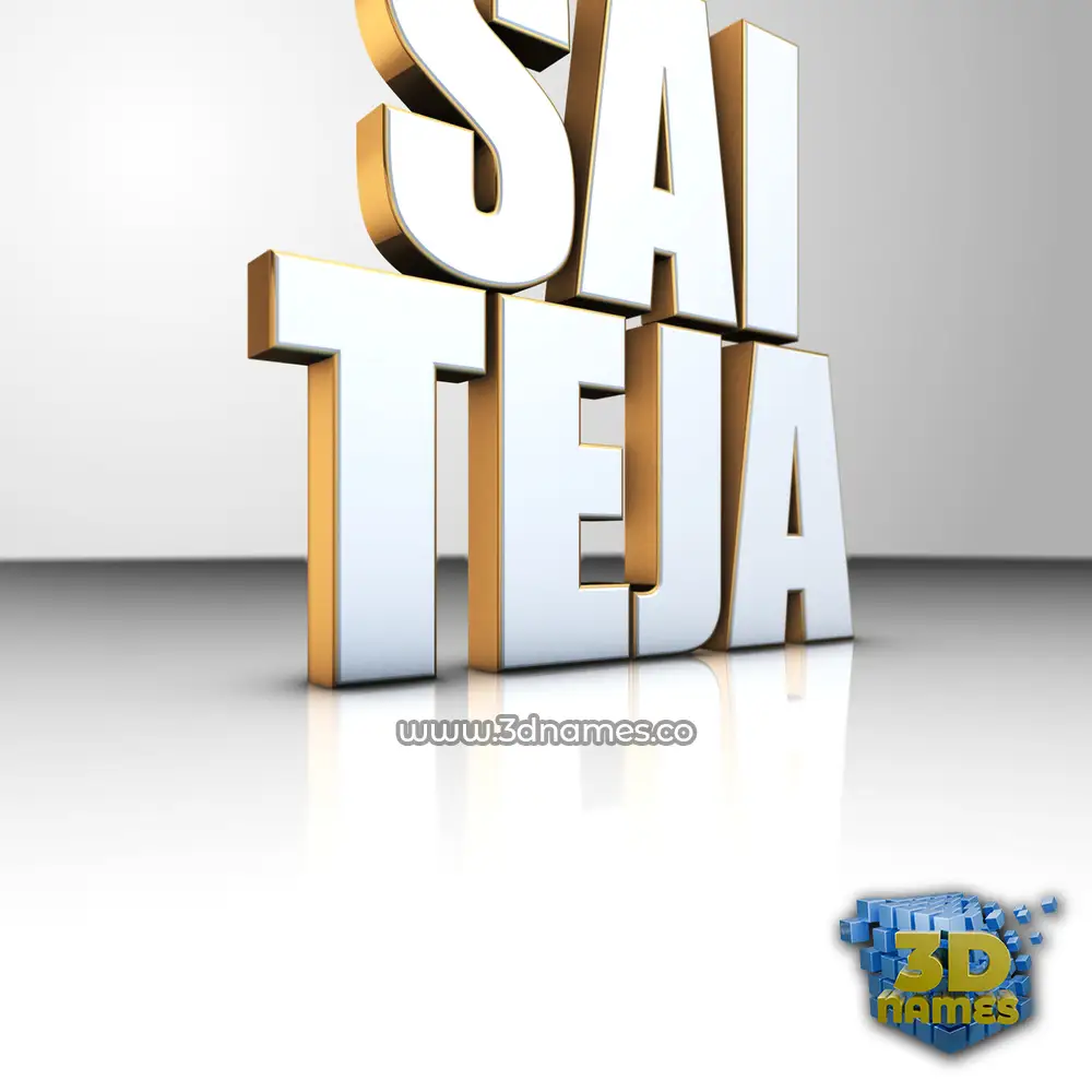 sai teja in White'n'Gold style - 3D name wallpaper