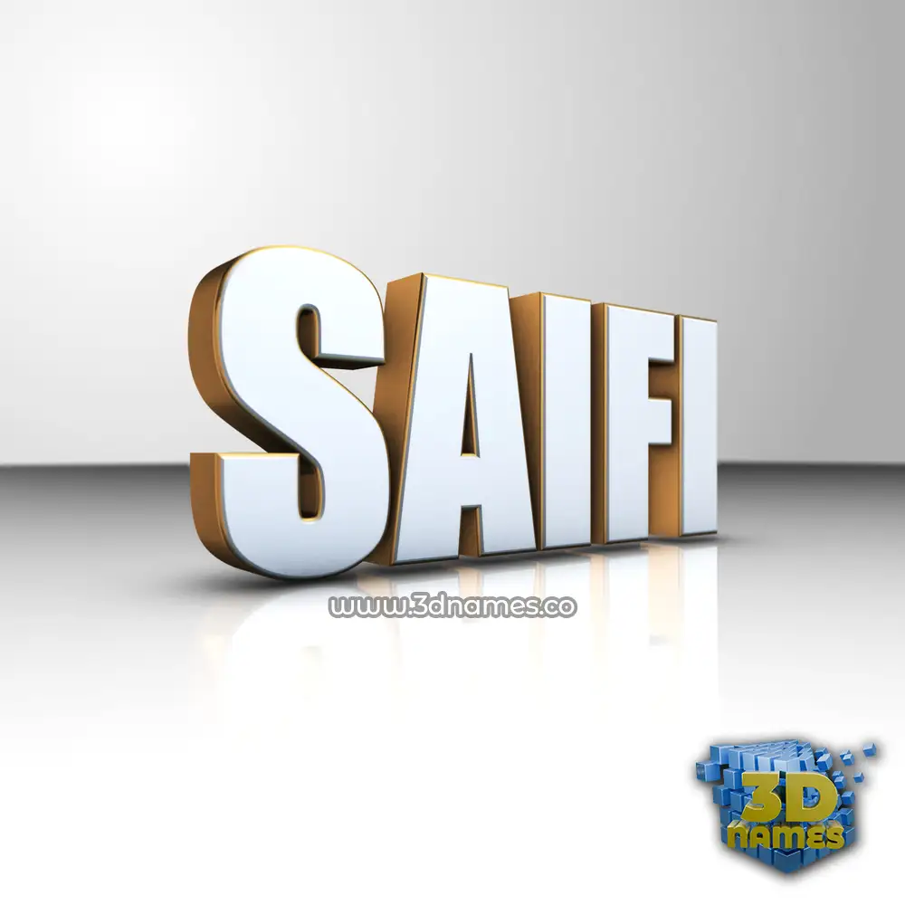 saifi in White'n'Gold style - 3D name wallpaper