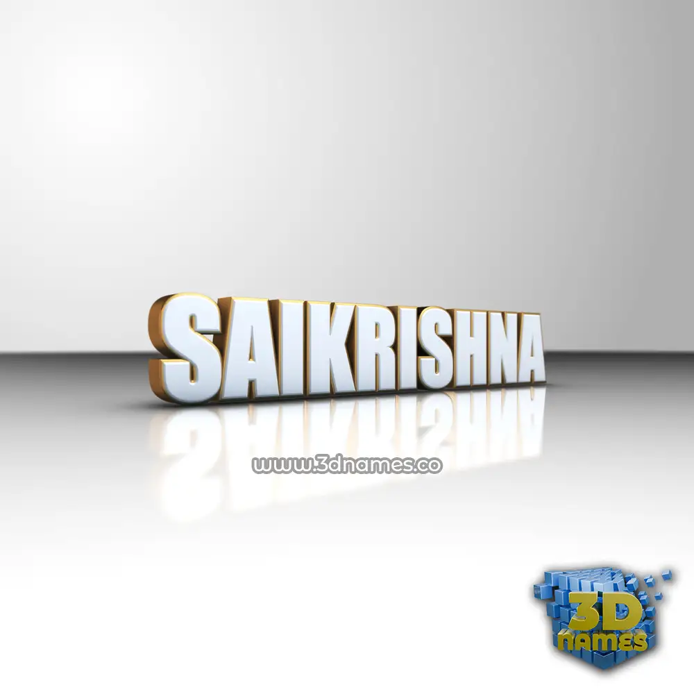 saikrishna in White'n'Gold style - 3D name wallpaper
