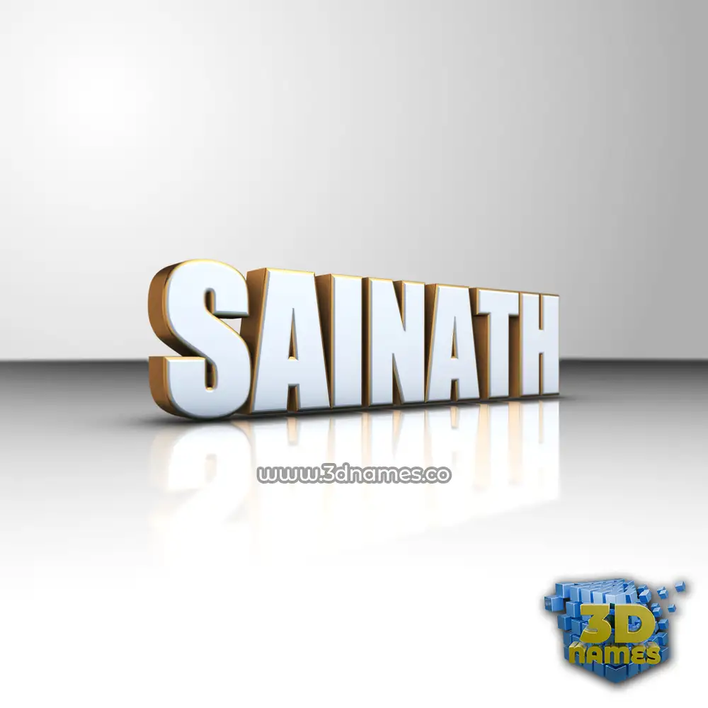 sainath in White'n'Gold style - 3D name wallpaper