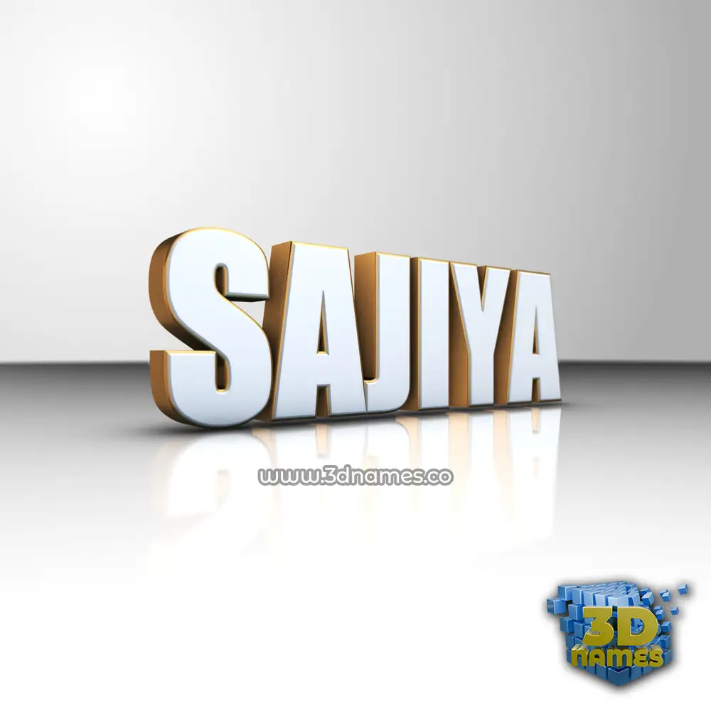 sajiya in White'n'Gold style - 3D name wallpaper