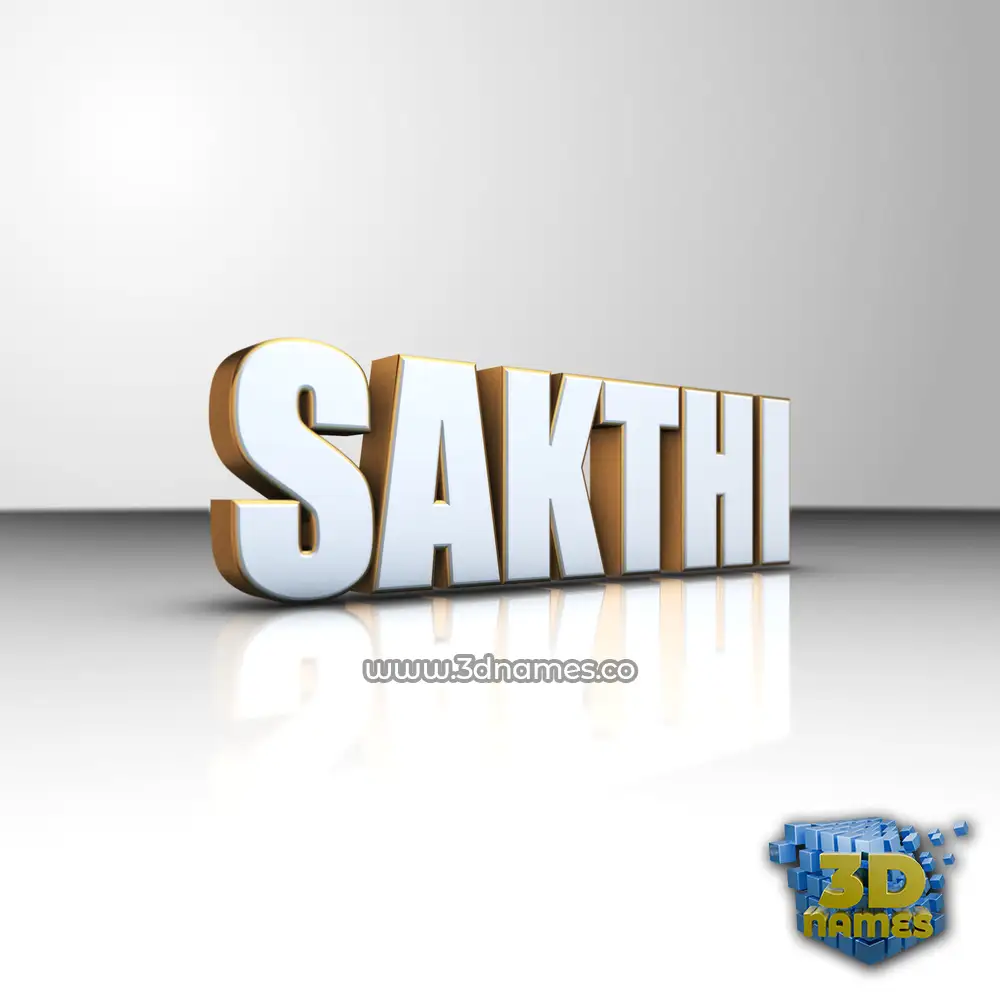 sakthi in White'n'Gold style - 3D name wallpaper