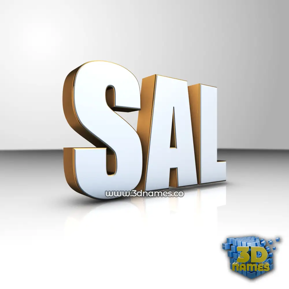 sal in White'n'Gold style - 3D name wallpaper