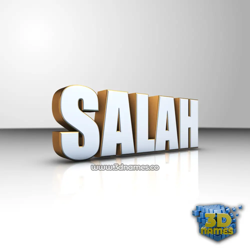 salah in White'n'Gold style - 3D name wallpaper