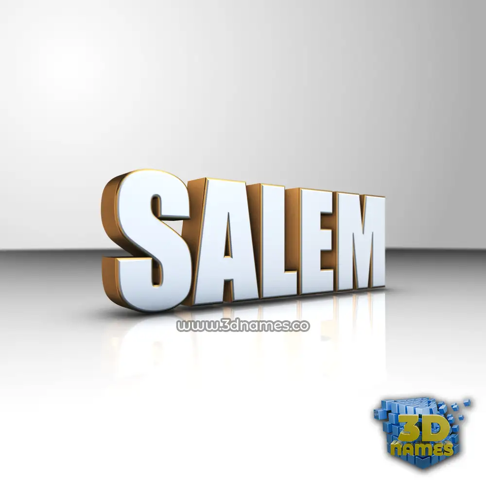 salem in White'n'Gold style - 3D name wallpaper