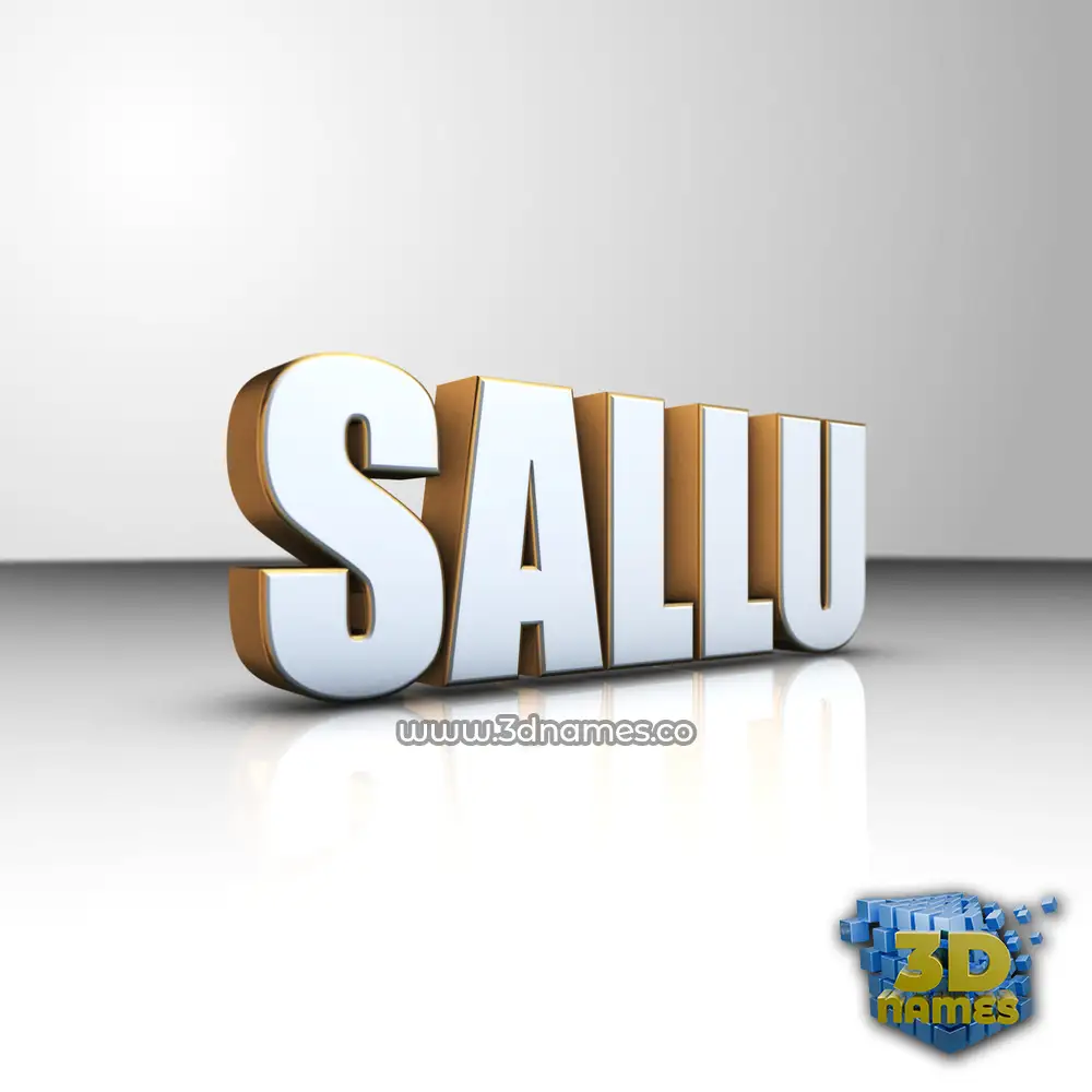 sallu in White'n'Gold style - 3D name wallpaper