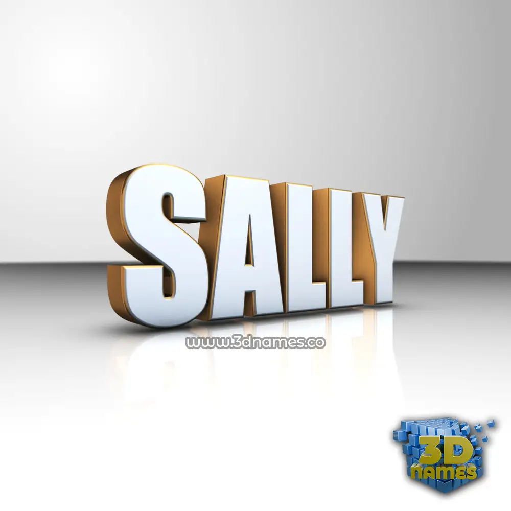 sally in White'n'Gold style - 3D name wallpaper
