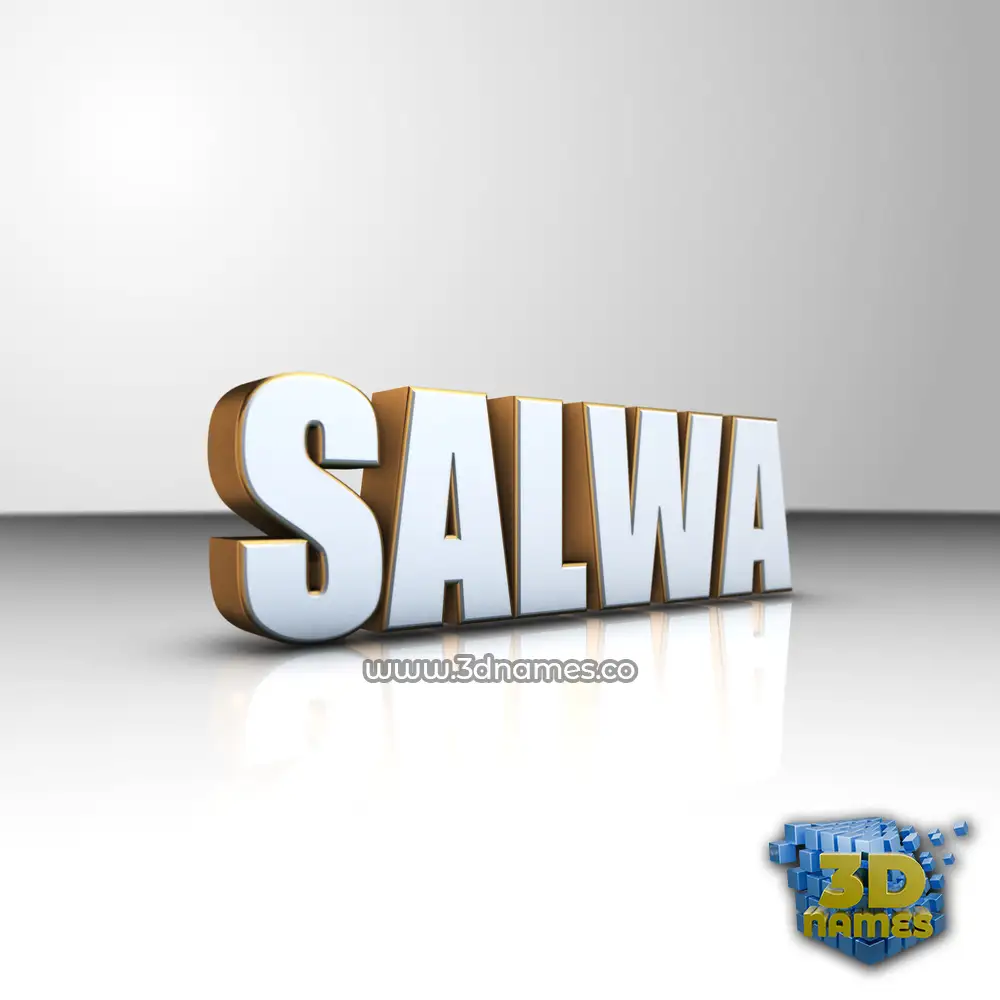 salwa in White'n'Gold style - 3D name wallpaper