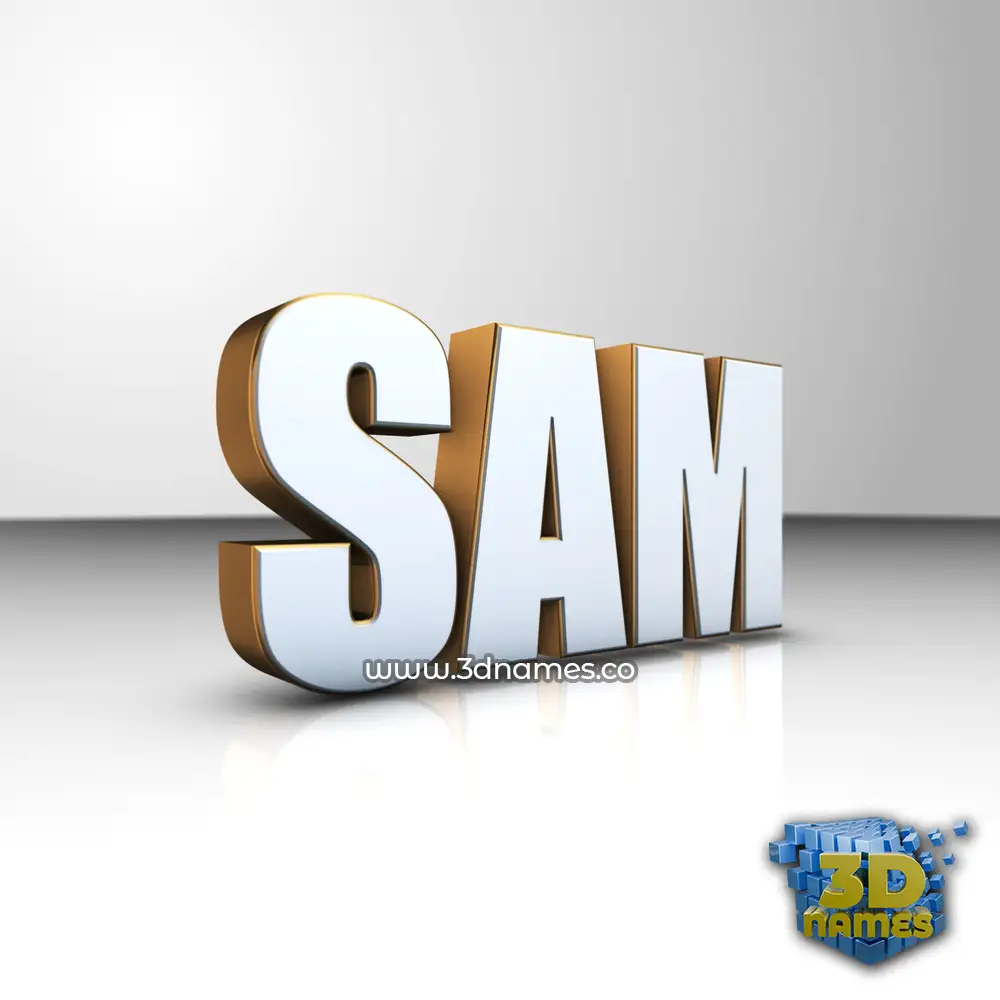 sam in White'n'Gold style - 3D name wallpaper