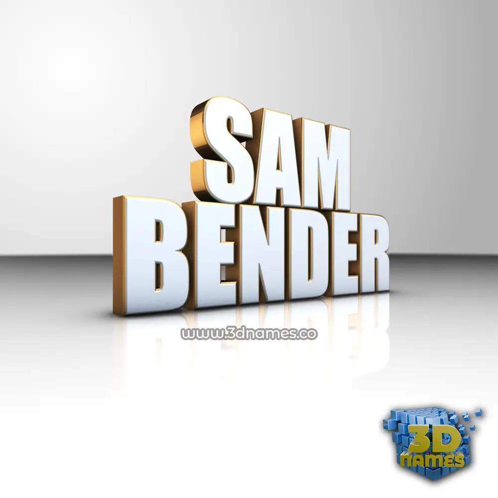 sam bender in White'n'Gold style - 3D name wallpaper