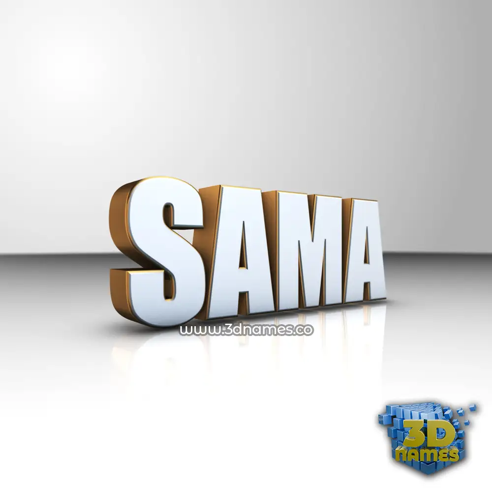 sama in White'n'Gold style - 3D name wallpaper