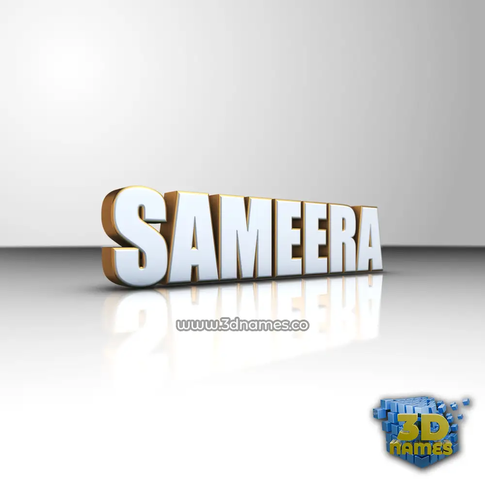 sameera in White'n'Gold style - 3D name wallpaper