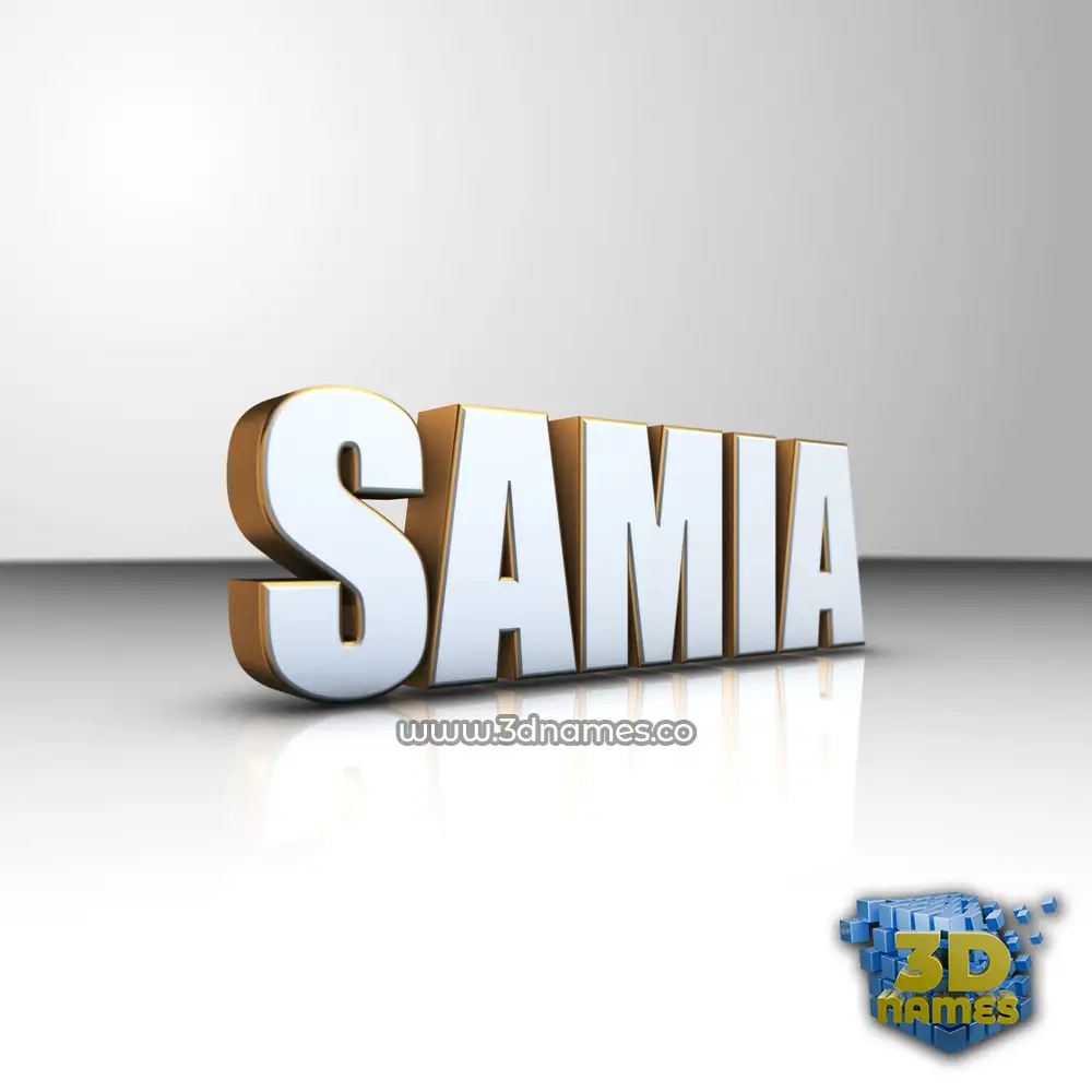 samia in White'n'Gold style - 3D name wallpaper