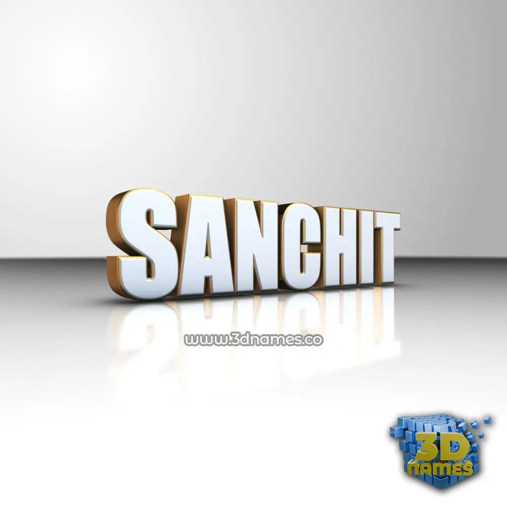 sanchit in White'n'Gold style - 3D name wallpaper