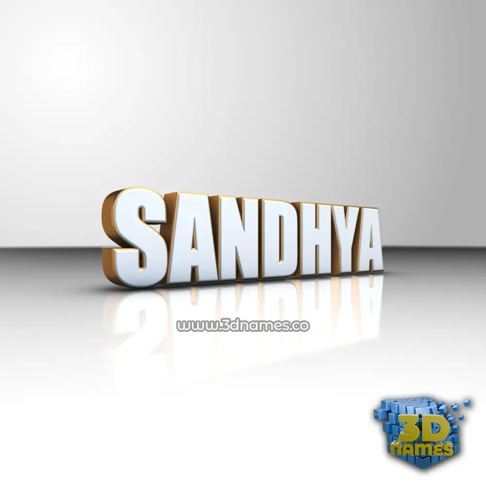 sandhya in White'n'Gold style - 3D name wallpaper