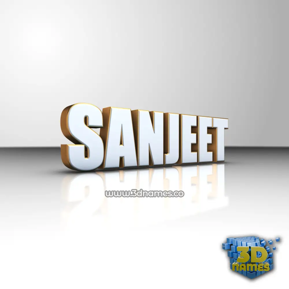 sanjeet in White'n'Gold style - 3D name wallpaper