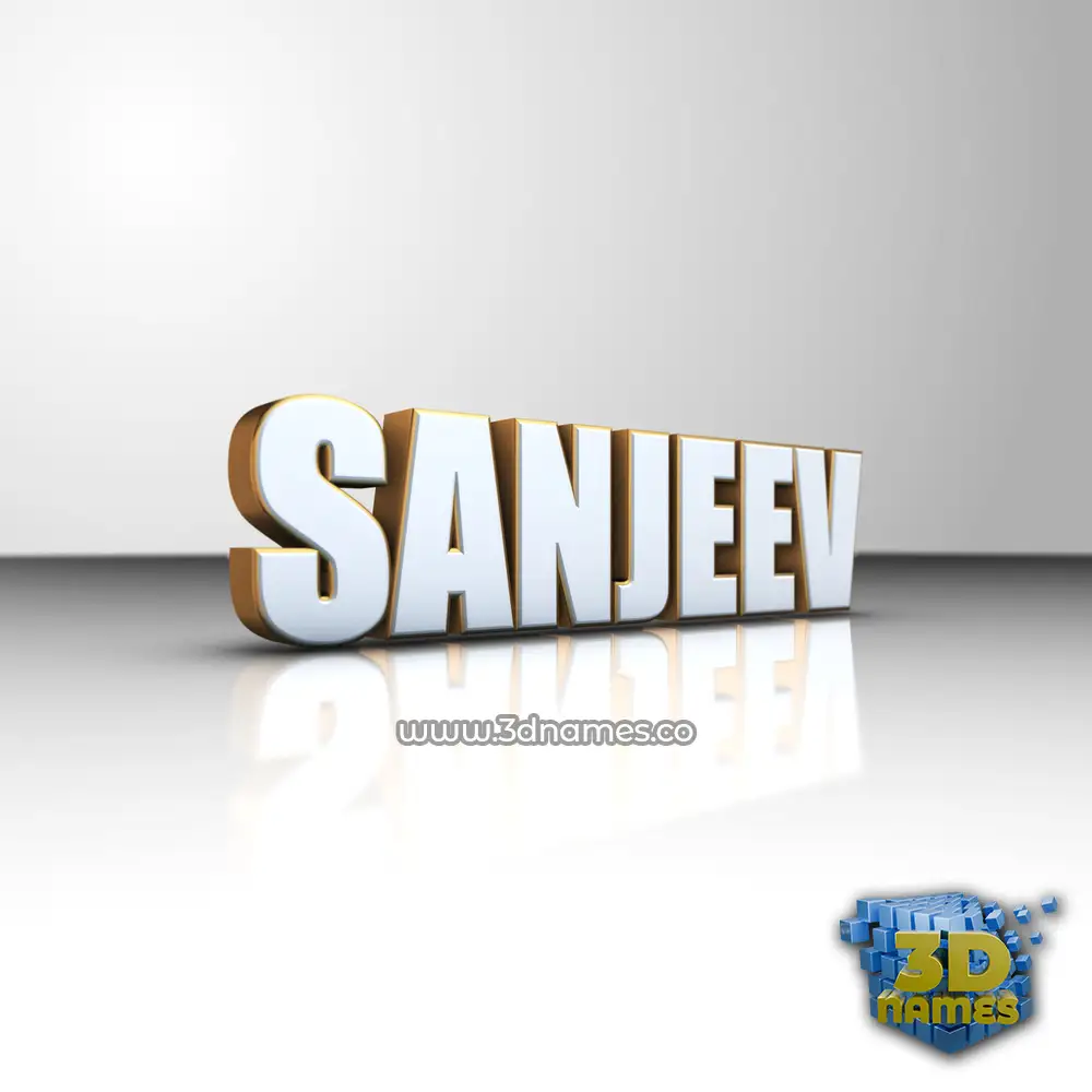 sanjeev in White'n'Gold style - 3D name wallpaper
