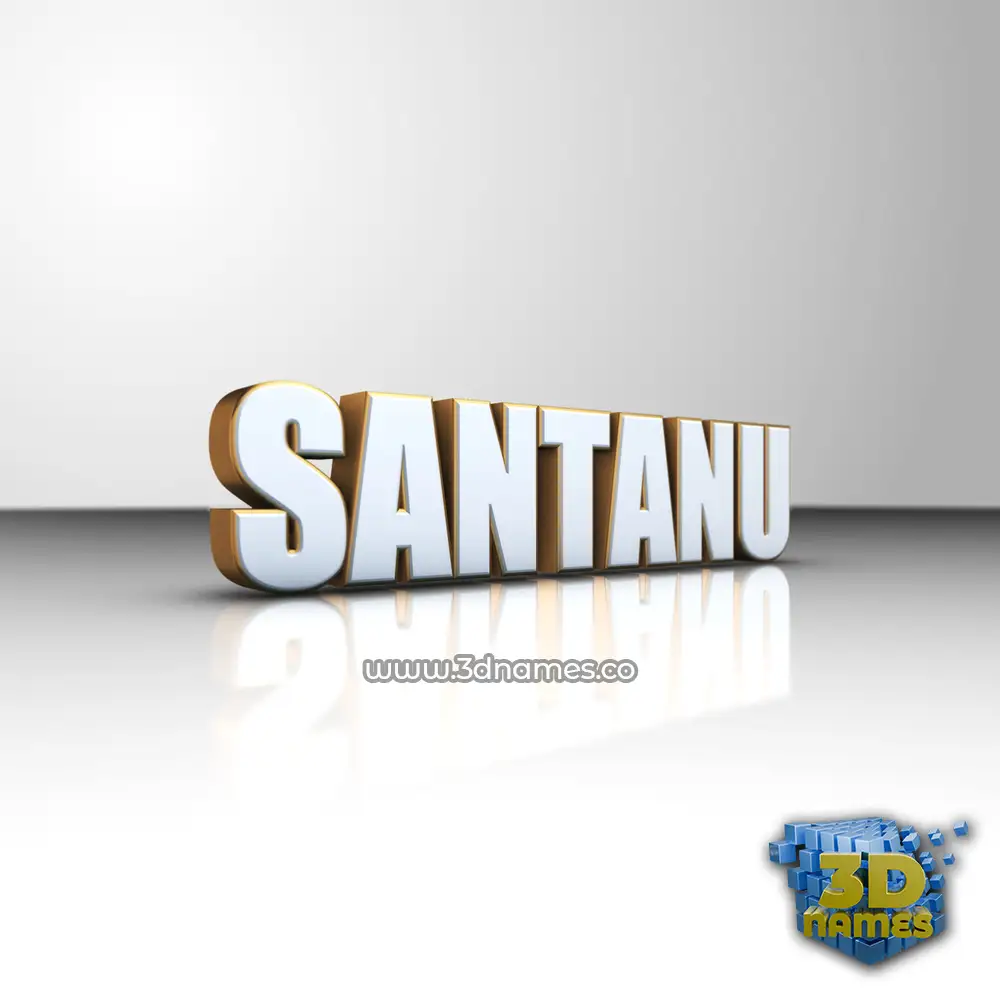 santanu in White'n'Gold style - 3D name wallpaper