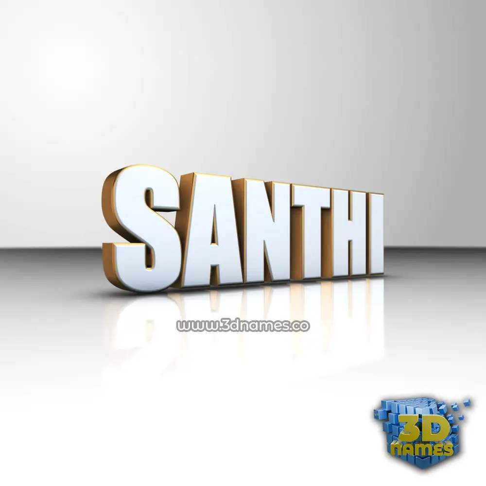 santhi in White'n'Gold style - 3D name wallpaper