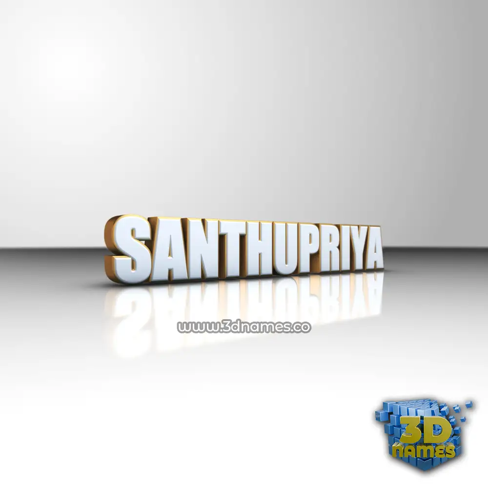 santhupriya in White'n'Gold style - 3D name wallpaper