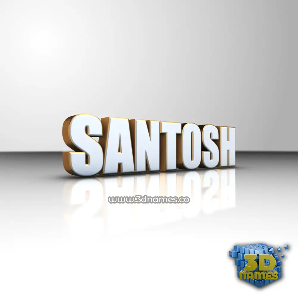 santosh in White'n'Gold style - 3D name wallpaper