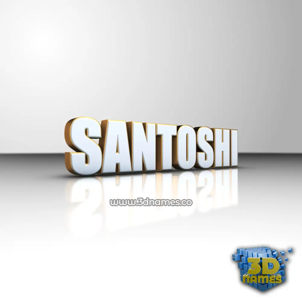santoshi in White'n'Gold style - 3D name wallpaper