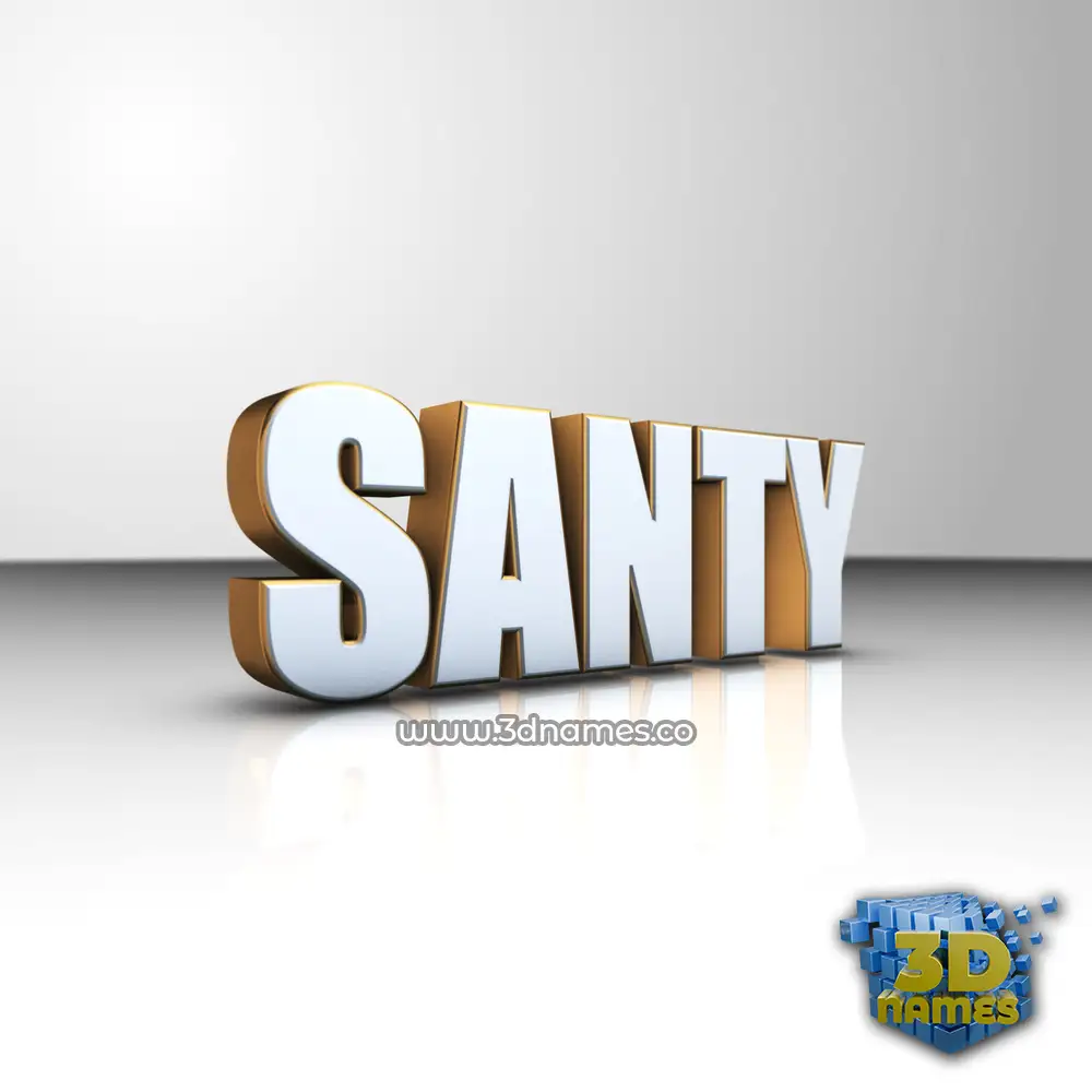 santy in White'n'Gold style - 3D name wallpaper