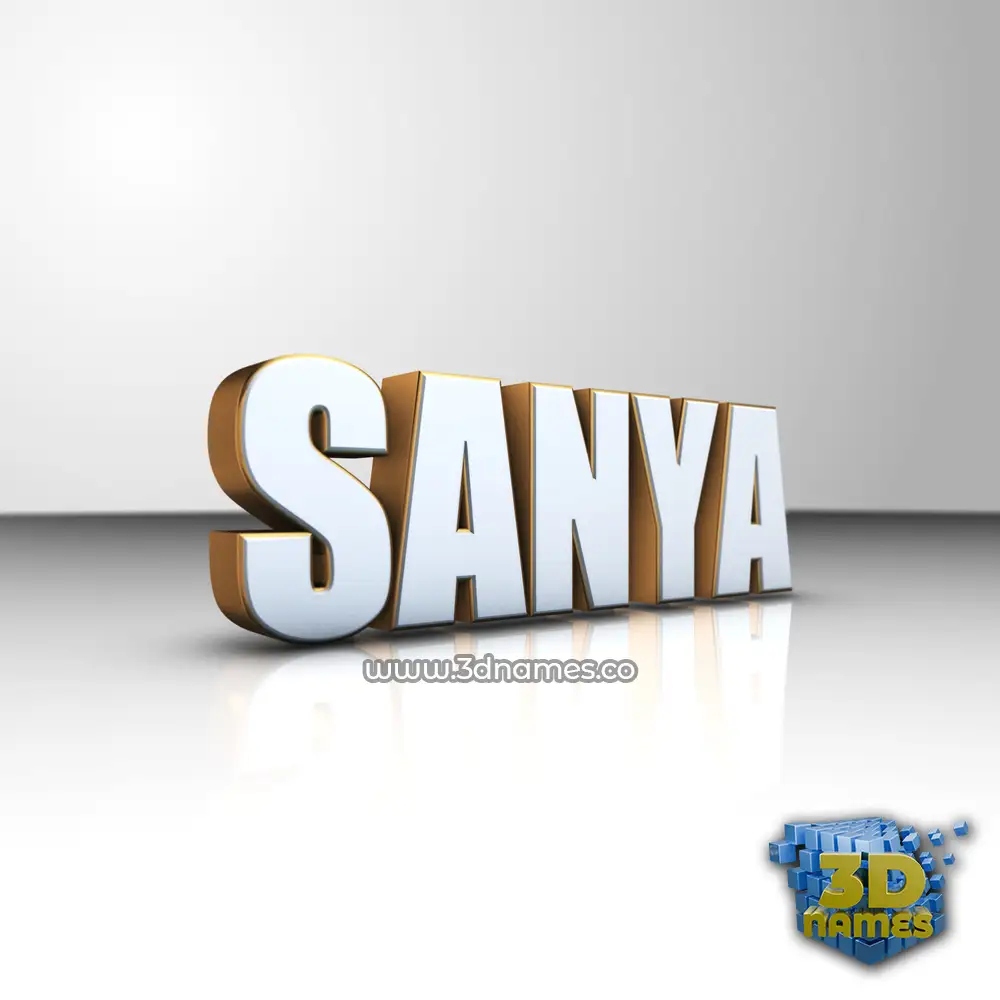 sanya in White'n'Gold style - 3D name wallpaper