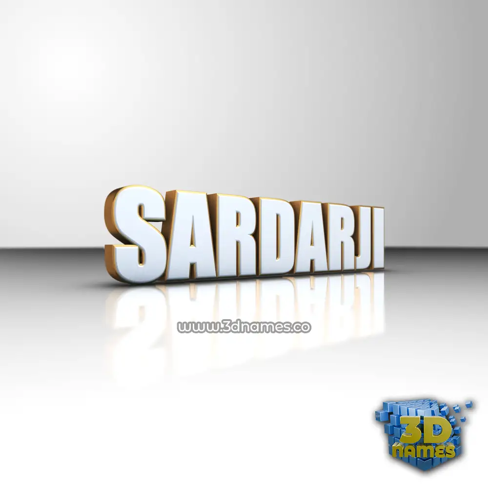 sardarji in White'n'Gold style - 3D name wallpaper