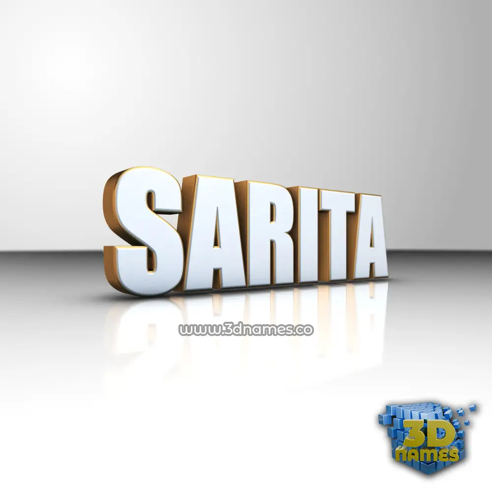 sarita in White'n'Gold style - 3D name wallpaper