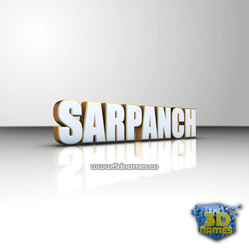sarpanch in White'n'Gold style - 3D name wallpaper