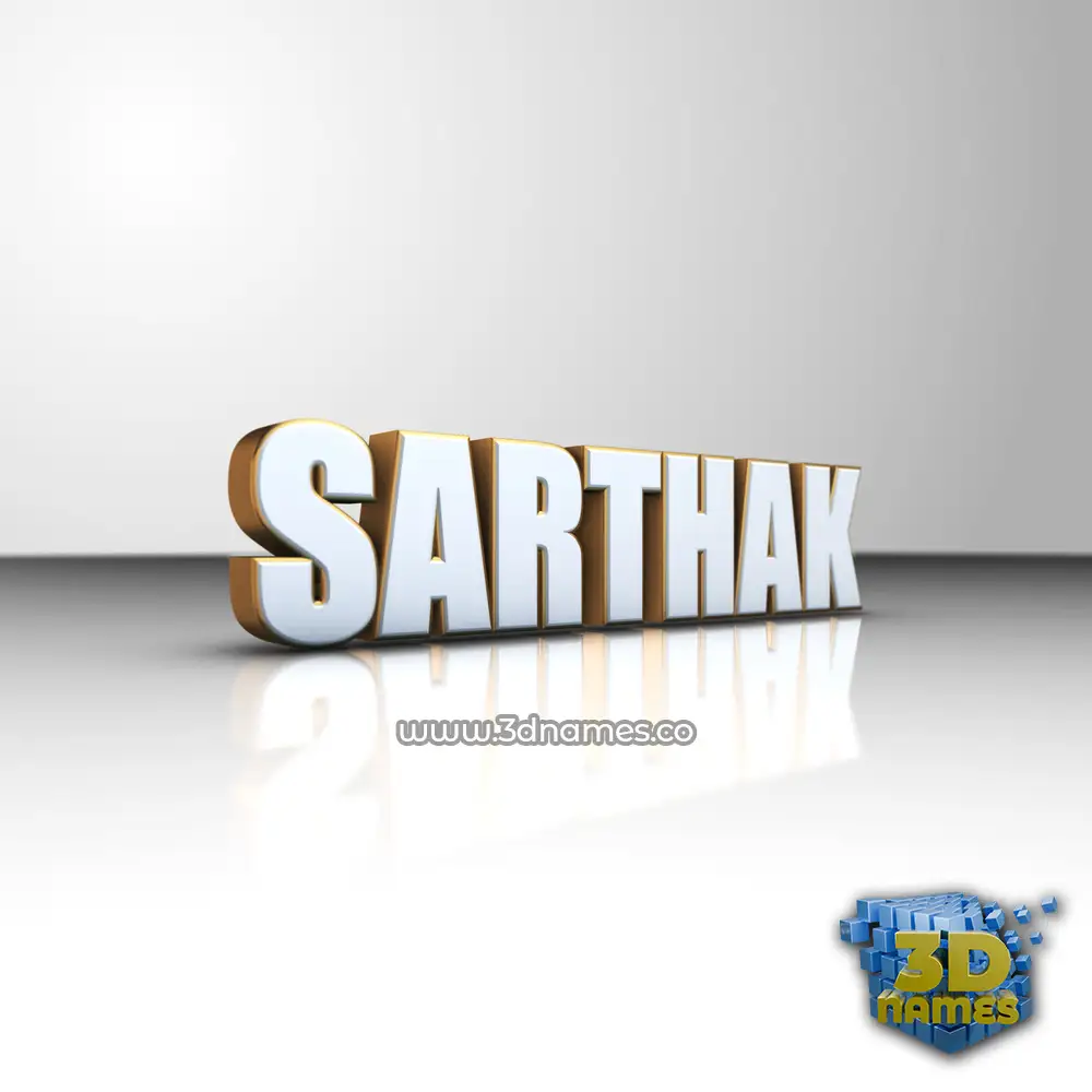 sarthak in White'n'Gold style - 3D name wallpaper