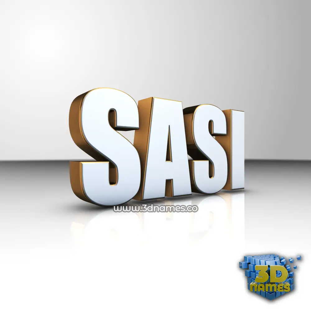 sasi in White'n'Gold style - 3D name wallpaper