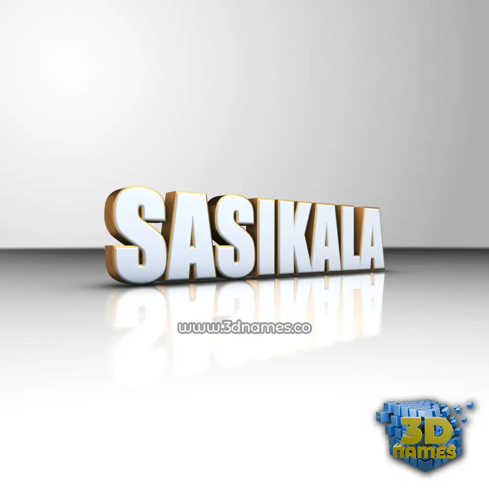 sasikala in White'n'Gold style - 3D name wallpaper