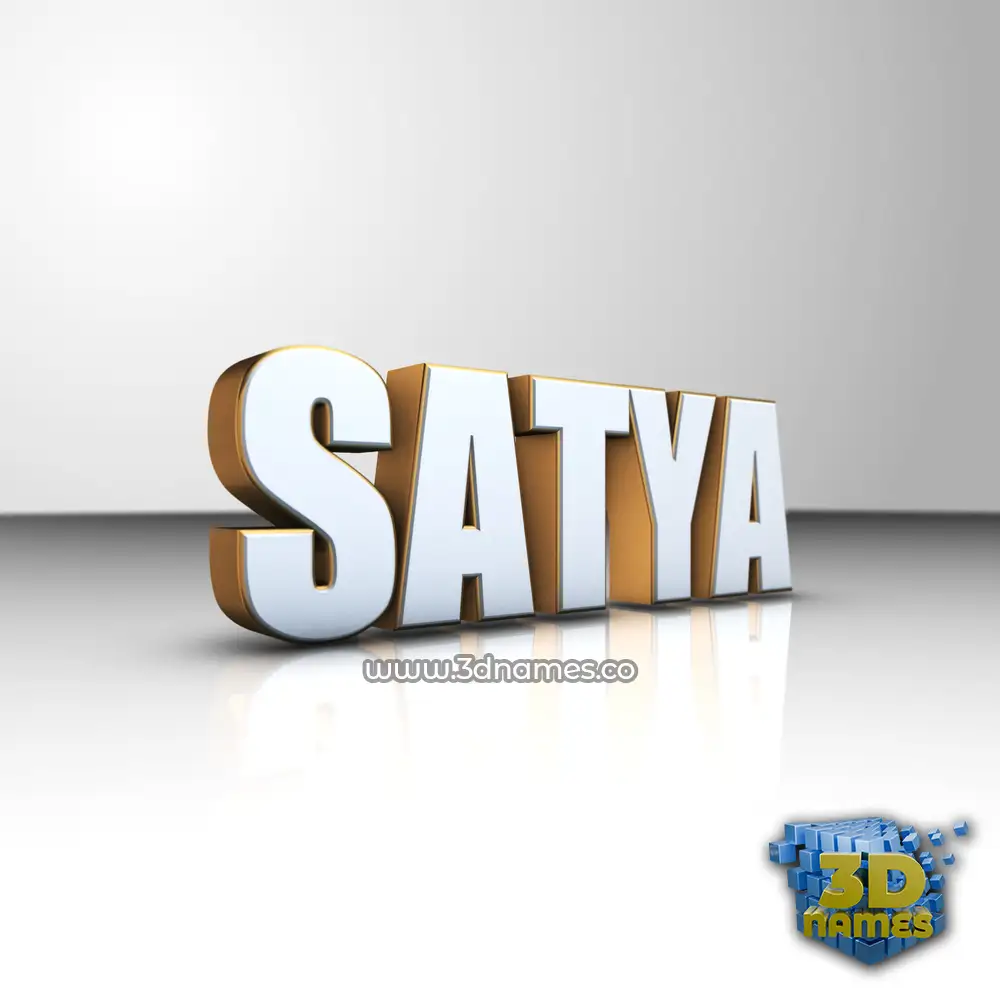 satya in White'n'Gold style - 3D name wallpaper