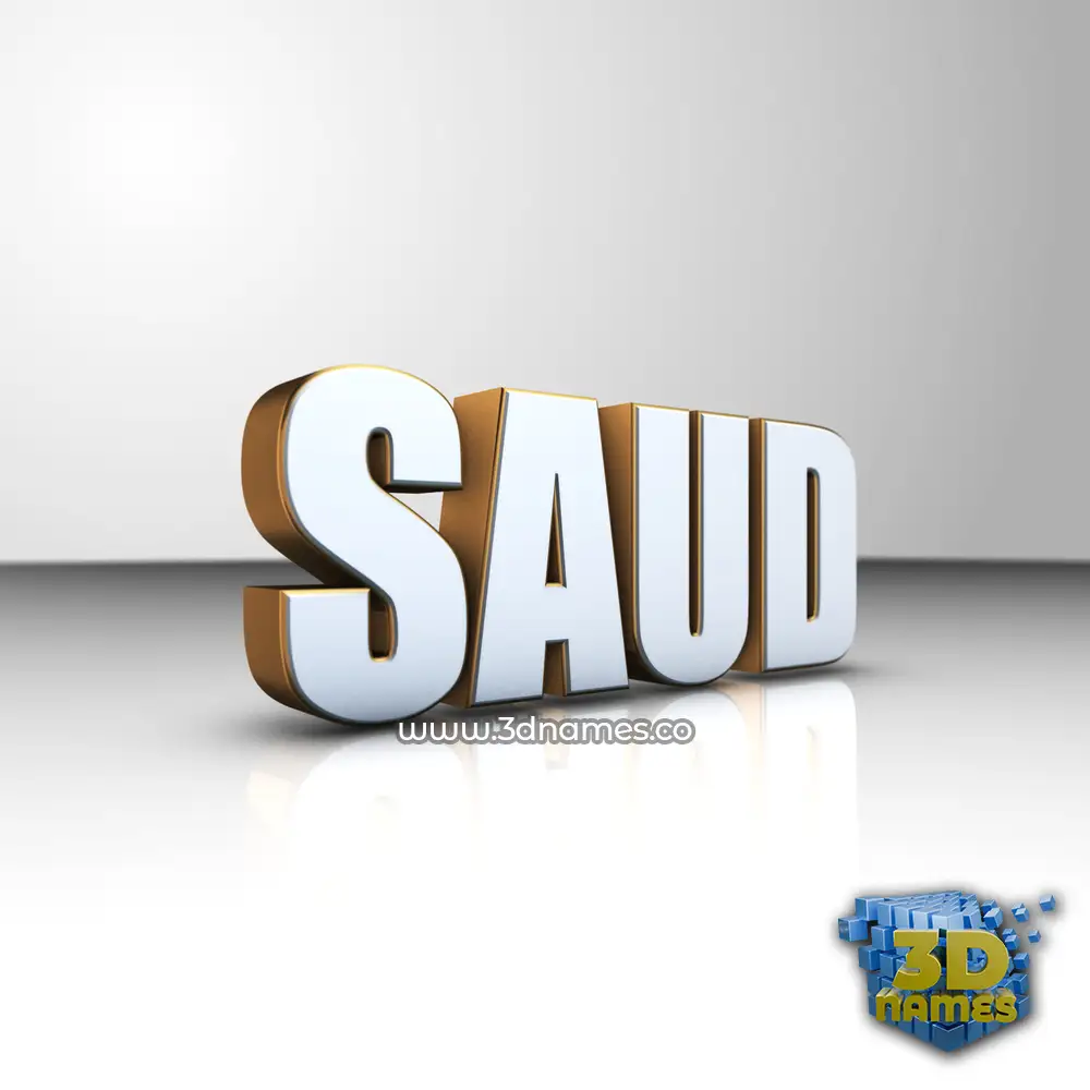 saud in White'n'Gold style - 3D name wallpaper