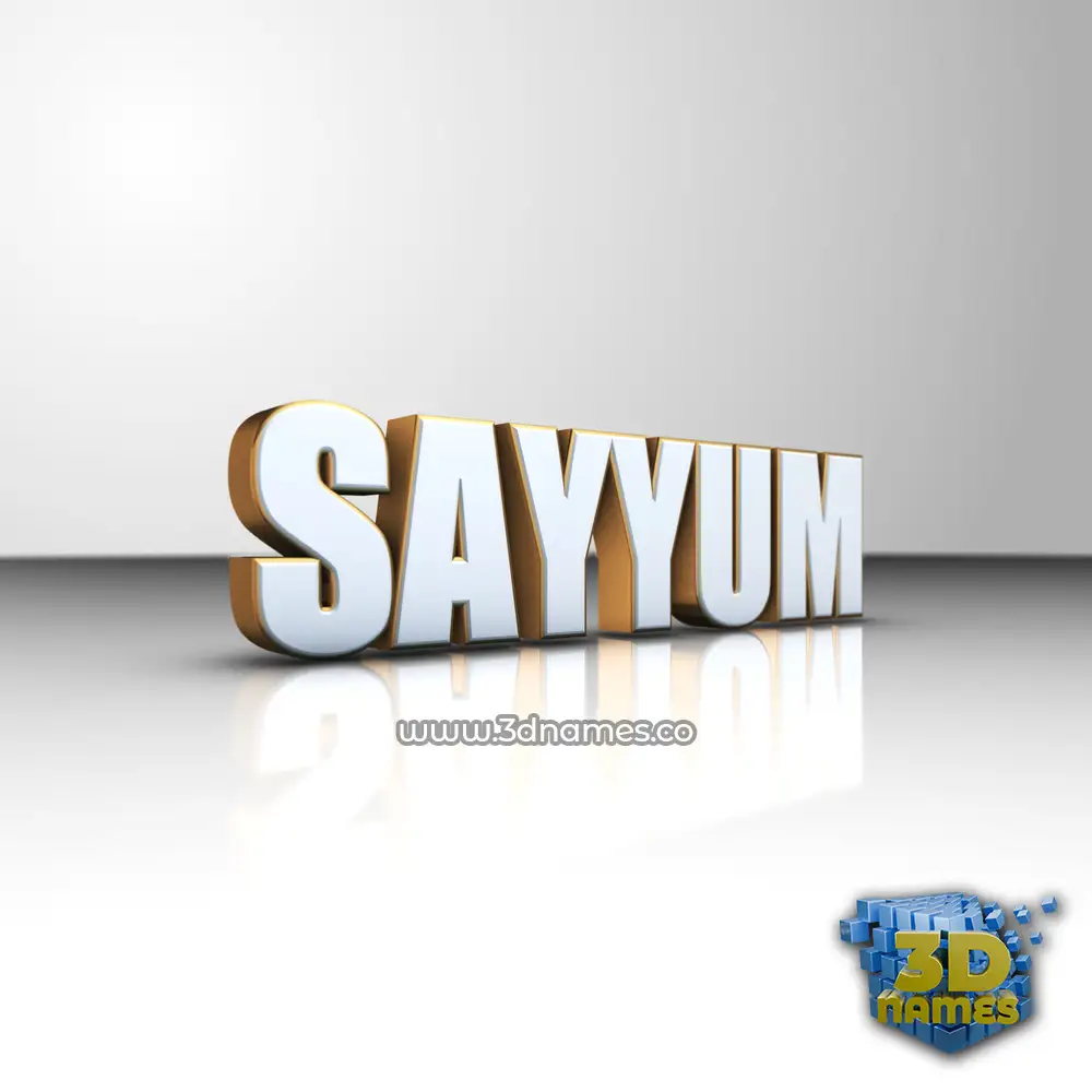 sayyum in White'n'Gold style - 3D name wallpaper